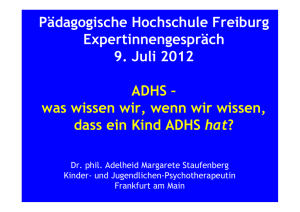 Informationen von Adelheid Staufenberg zu ADHS