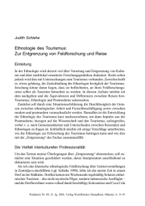 Ethnologie des Tourismus: Zur Entgrenzung von Feldforschung und