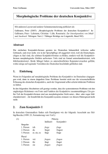 Morphologische Probleme der deutschen Konjunktive