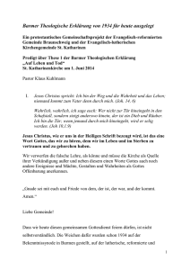 Barmer Theologische Erklärung von 1934 für heute ausgelegt