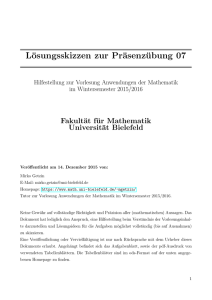 Präsenzübung 07 Lösungsskizzen - Fakultät für Mathematik