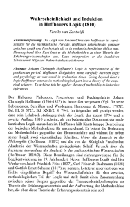 Wahrscheinlichkeit und Induktion in Hoffbauers Logik (1810)