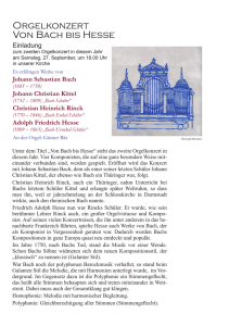 Orgelkonzert Von Bach bis Hesse