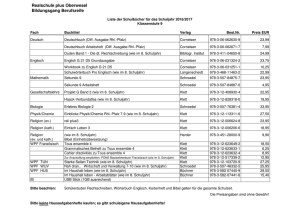 Schulbuchliste Klasse 9 BR - Realschule plus Oberwesel