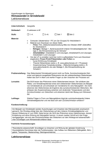 Lektionenskizze Klimawandel in Grindelwald