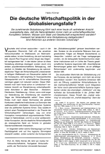 Die deutsche Wirtschaftspolitik in der Globalisierungsfalle?