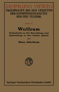 VII. Nachweis des Wolframs.