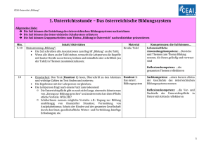 1. Unterrichtsstunde – Das österreichische Bildungssystem