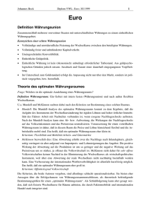 Definition Währungsunion Theorie des optimalen Währungsraumes