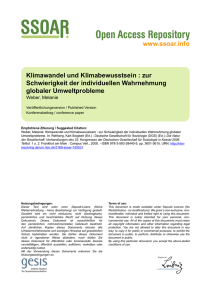 Klimawandel und Klimabewusstsein - Zur Schwierigkeit