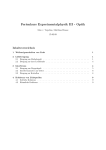 Ferienkurs Experimentalphysik III - Optik - TUM