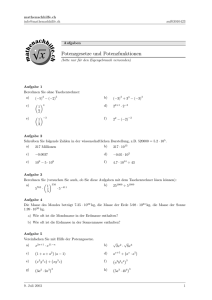 Potenzen Aufgaben 1-5