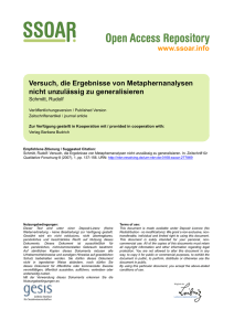 Versuch, die Ergebnisse von Metaphernanalysen nicht