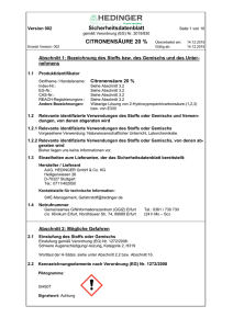 Sicherheitsdatenblatt CITRONENSÄURE 20