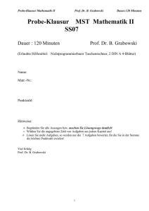 Probe-Klausur MST Mathematik II SS07