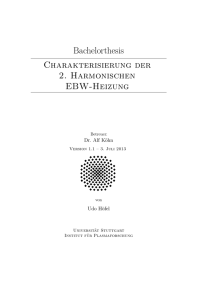 Charakterisierung der 2. Harmonischen EBW-Heizung