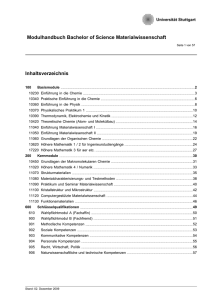 Modulhandbuch Bachelor of Science Materialwissenschaft