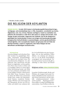 DIe RelIGIOn DeR AsylAnTen