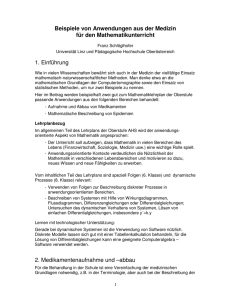 Beispiele von Anwendungen aus der Medizin f&uuml;r den