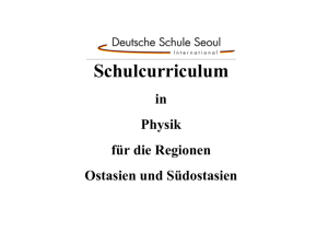 Schulcurriculum Physik 11-12