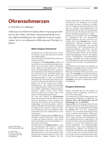 Ohrschmerzen - Swiss Medical Forum