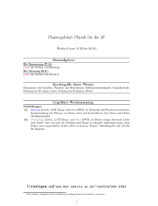 Planungsblatt Physik für die 2F