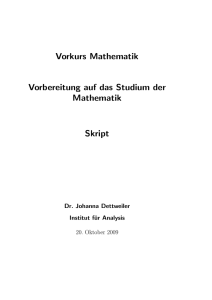 Skript - KIT - Fakultät für Mathematik