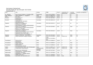 Schulbuchliste Jahrgangsstufe 9 Schuljahr 2017/2018