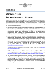 Richtlinie Werbung an der Philipps-Universität Marburg vom 13.01
