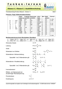 Potenzen, Pegel, Widerstandskennfarben - Funken
