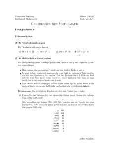 Lösungsskizzen zu Blatt 8 - Fachbereich Mathematik