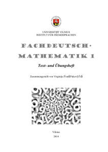 Fachdeutsch• Mathematik 1 - Užsienio kalbų institutas