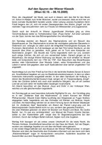 Auf den Spuren der Wiener Klassik (Wien 02.10. – 06.10.2009)