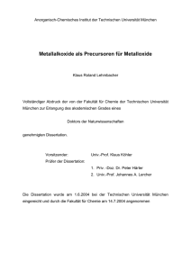 Metallalkoxide als Precursoren für Metalloxide