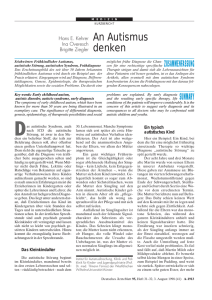An Autismus denken - Deutsches Ärzteblatt