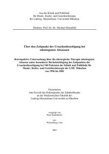 Über den Zeitpunkt der Ursachenbeseitigung bei odontogenen