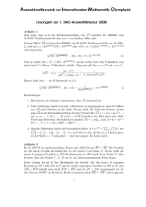 Lösungen 1. Klausur 2008 - Bundesweite Mathematik