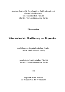 Wissensstand der Bevölkerung zur Depression