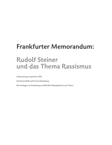 Frankfurter Memorandum: Rudolf Steiner und das
