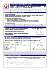 Lösungen zu Dreieckskonstruktionen 1 A B C