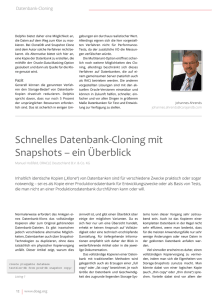 Schnelles Datenbank-Cloning mit Snapshots – ein Überblick