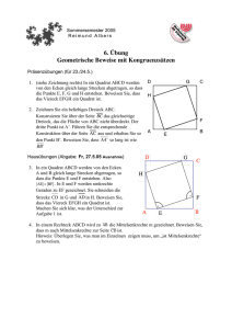 6. Übung Geometrische Beweise mit Kongruenzsätzen