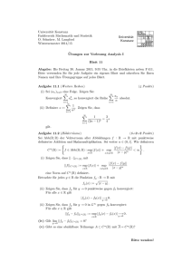 Blatt 11 - Fachbereich Mathematik und Statistik