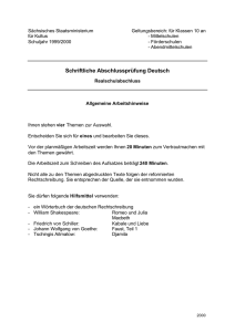 Schriftliche Abschlussprüfung Deutsch