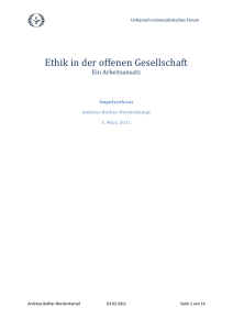 Ethik in der offenen Gesellschaft - Unitarisch