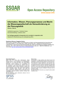 www.ssoar.info Information, Wissen, Planungsprozesse und Macht
