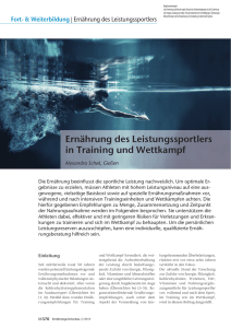 Ern&auml;hrung des Leistungssportlers in Training und Wettkampf