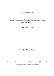 Naturwissenschaftliche Grundlagen und Anwendungen