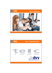 telc an Schulen telc – language tests