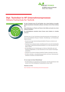 Dipl. Techniker/-in HF Unternehmensprozesse Höhere Fachschule